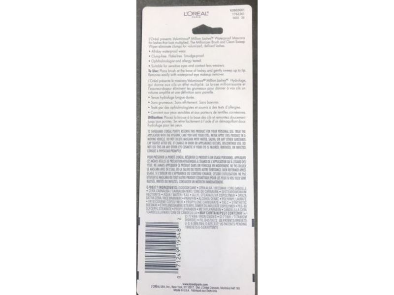 L'Oreal Paris Voluminous Million Lashes Mascara, 670 Black, 0.32 fl oz/95 mL