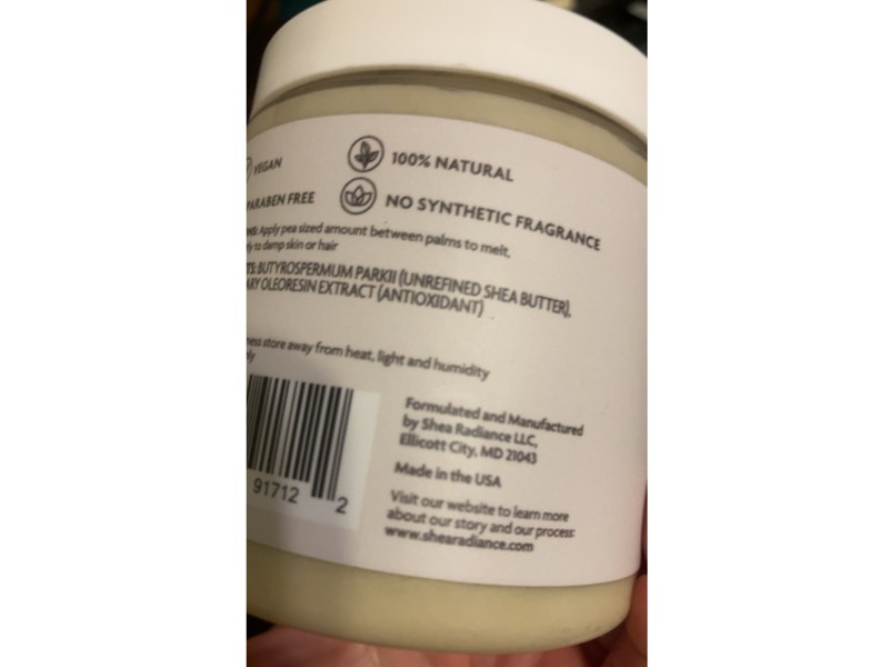 Shea Radiance P.U.R.E Raw Shea Butter, Unscented, 8 oz