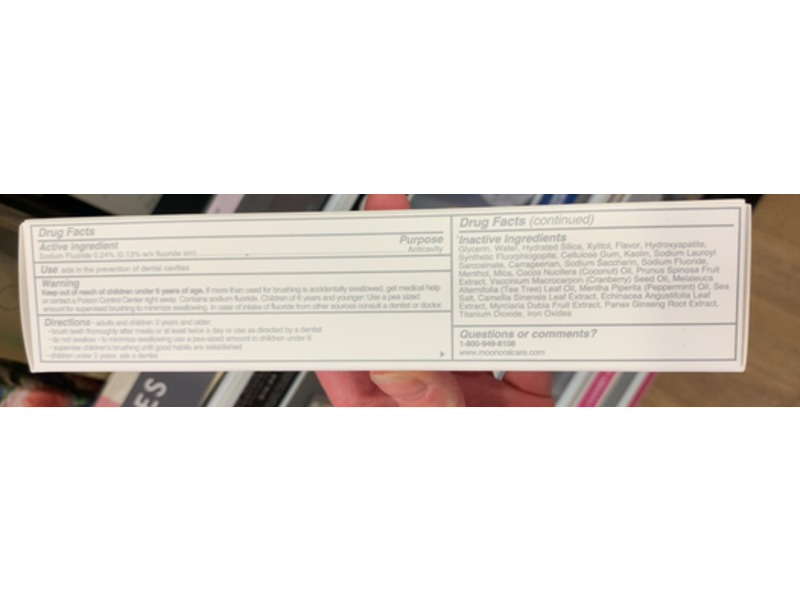 Moon Advanced Whitening Stain Removal Toothpaste, Platinum Mint, 4.2 oz/119 g, Pack Of 2