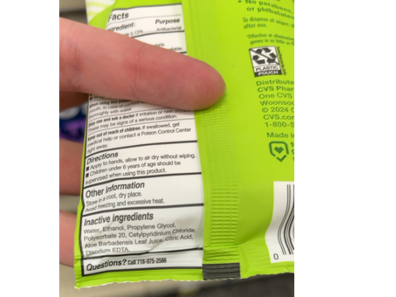 Total Home Antibacterial Hand Wipes, Aloe, 20 Count