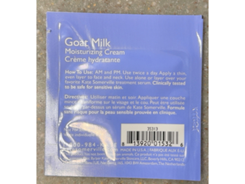 Kate Somerville Moisturizer Cream, Goat Milk, 0.07 fl oz/2 mL