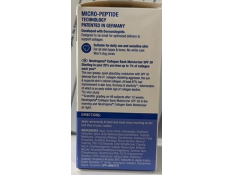 Neutrogena Collagen Bank Moisturizer, SPF 30, 50 mL