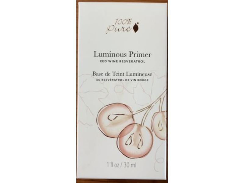 100% Pure Luminous Primer, Red Wine Resveratrol, 1 fl oz/30 mL
