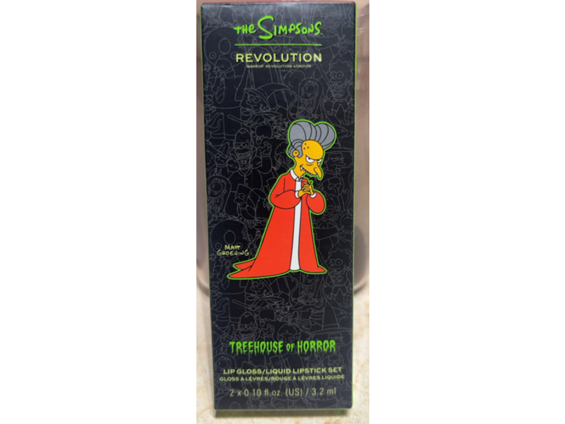 Revolution The Simpsons Treehouse Of Horror Lip Gloss Liquid Lipstick Set, I Am A Vampire, 0.10 fl oz/3.2 mL