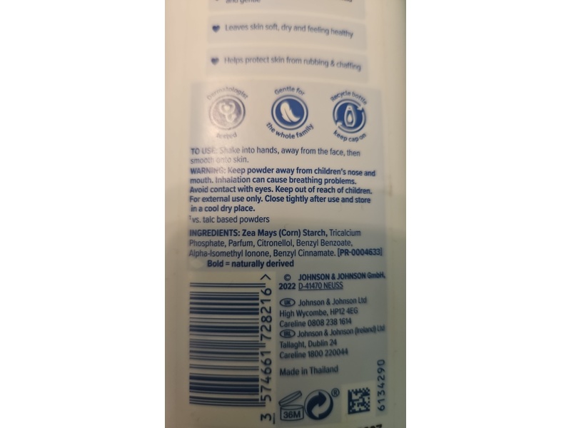 Johnson & Johnson Johnson's Baby Powder, 400 g