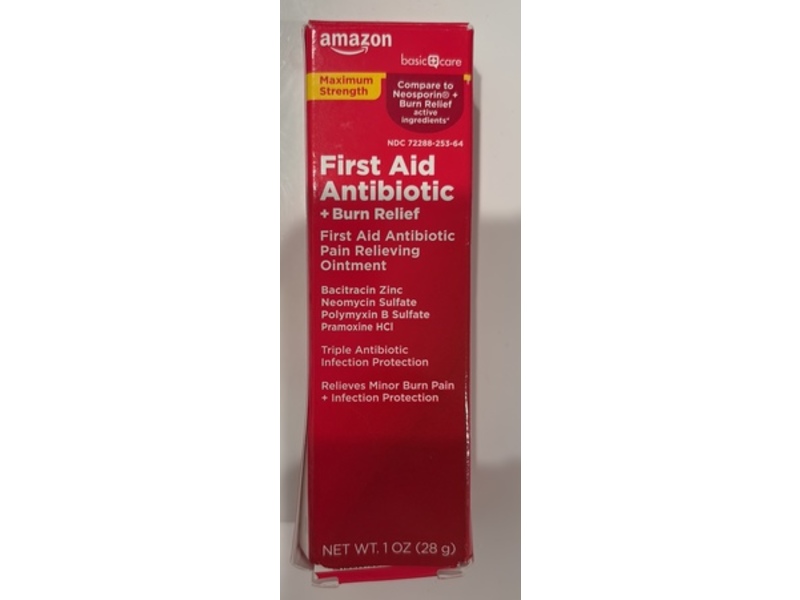 Amazon Basic Care First Aid Antibiotic + Burn Relief Ointment, 1 oz/28 g