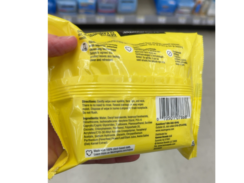 Neutrogena Gentle Facial Cleansing Wipes, Fragrance Free, Count 25