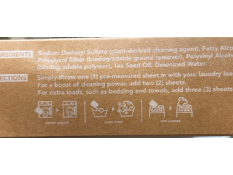 Kind Laundry Let's Be Kind Together Detergent Sheets, Fragrance Free, 60 Loads