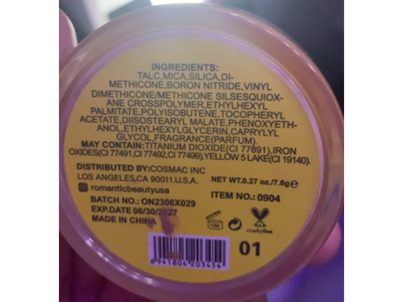 Romantic Beauty Transluscent Setting Powder, Banana, 0.27 oz/7.6 g