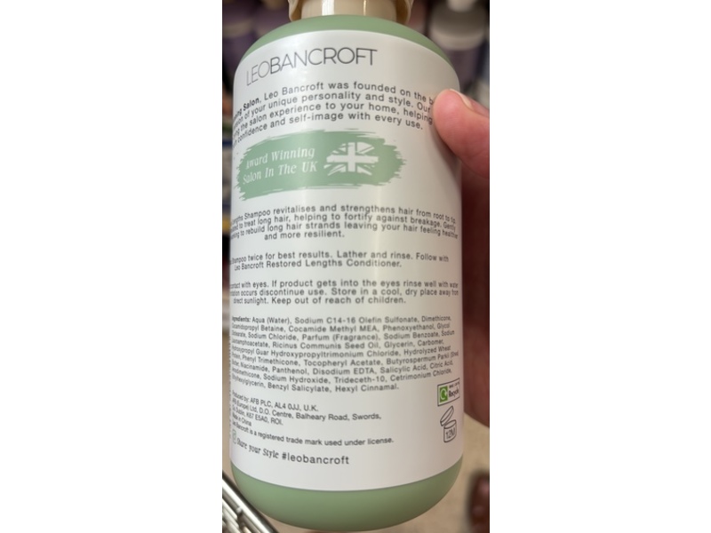 Leo Bancroft Restored Lengths Shampoo, 400 mL