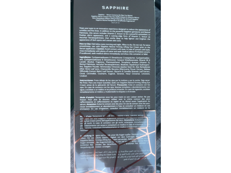 Kristals Cosmetics Sapphire Retional Firming & Lifting Eye Serum, 1.7 fl oz/50 mL