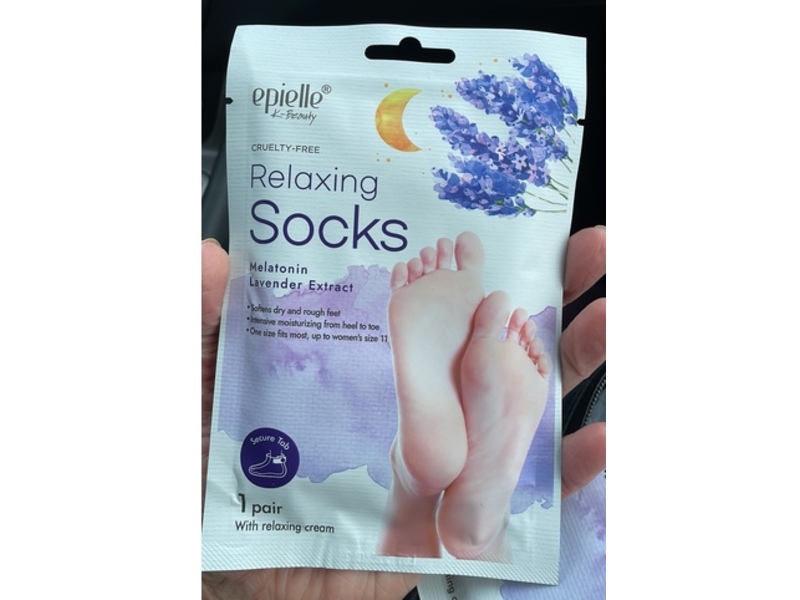 Epielle Relaxing Socks Foot Mask, Melatonin Lavender Extract, 1 Pair, Pack Of 6