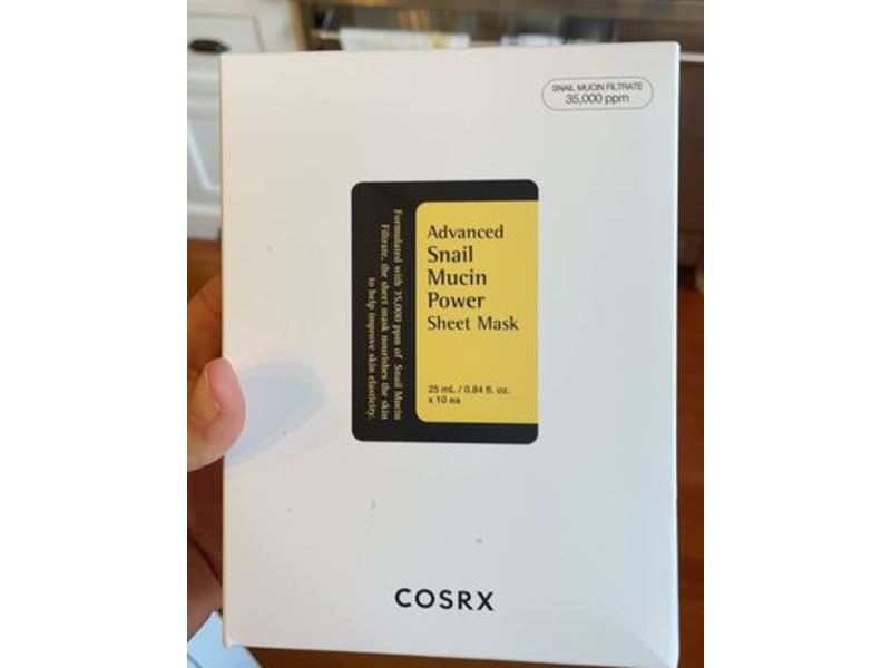 Cosrx Advanced Snail Mucin Power Sheet Mask, 0.84 fl oz/25 mL, 10 Count
