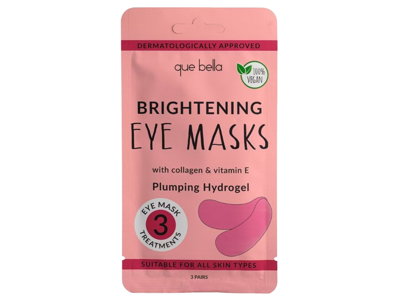 Que Bella Brightening Eye Masks, Collagen & Vitamin E, 3 Pairs