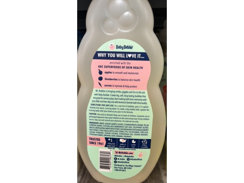 Mr. Bubble Ultra Gentle Bubble Bath, Sweet Violet Clouds, 16 fl oz/473 mL