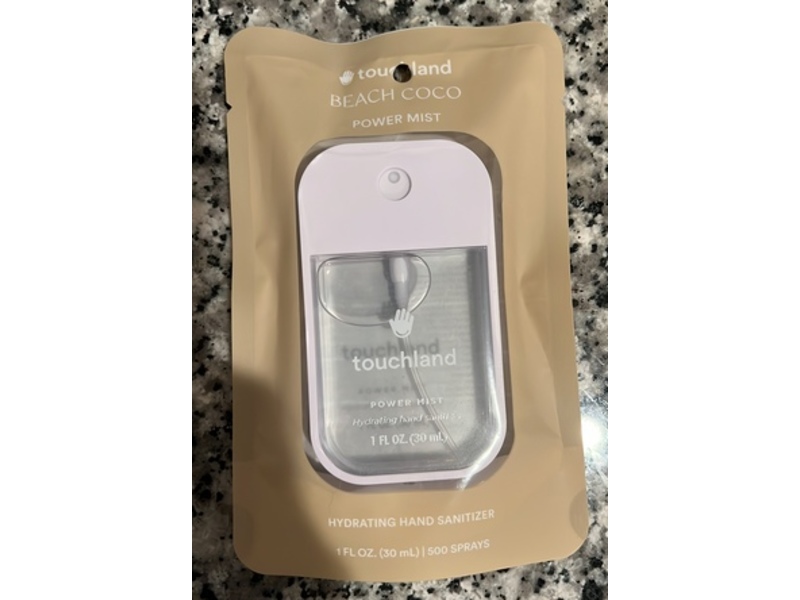 Touchland Power Mist Hydrating Hand Sanitizer, Beach Coco, 1 fl oz/30 mL