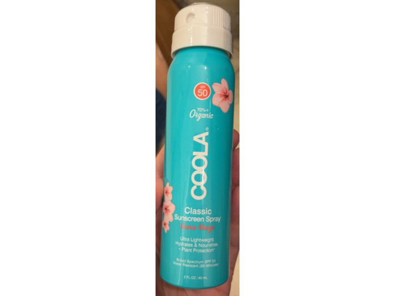Coola Classic Sunscreen Spray, Guava Mango, SPF 50, 2 fl oz/60 mL