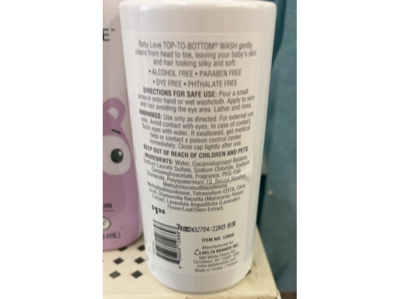 Baby Love By Personal Care Top-To-Bottom Wash, Baby Soft Scent, 14 fl oz/414 mL