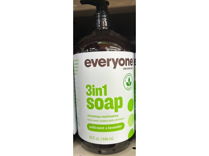 Everyone For Every Body Refreshing+Multitasking 3In1 Soap, Wild Mint + Lavender, 32 fl oz/946 mL