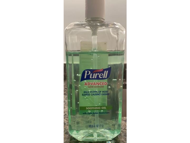 Purell Advanced Hand Sanitizer, Soothing Gel, 33.8 fl oz/1 L