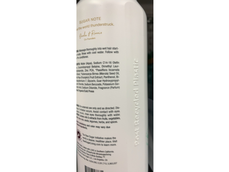 Raw Sugar The Grow Pro Vegan Biotin Shampoo, Passion Fruit + Marula + Zinc, 18 fl oz/532 mL, Pack Of 2