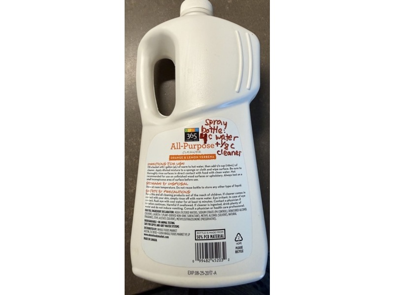 365 All Purpose Cleaner, Orange & Lemon Verbena, 40 fl oz/1.18 L