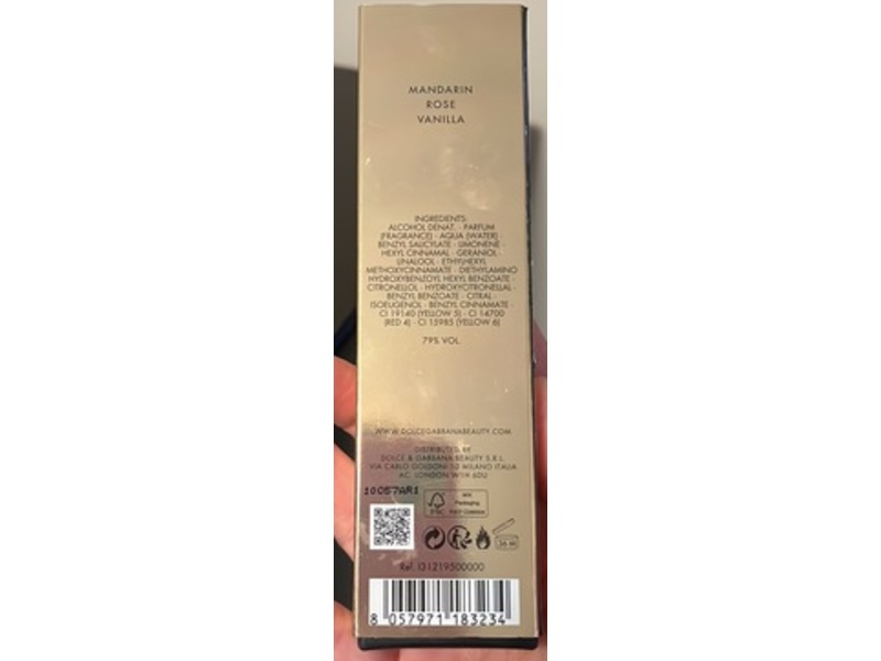 Dolce & Gabbana Eau De Parfum, Mandarin Rose Vanilla, 0.33 fl oz/10 mL