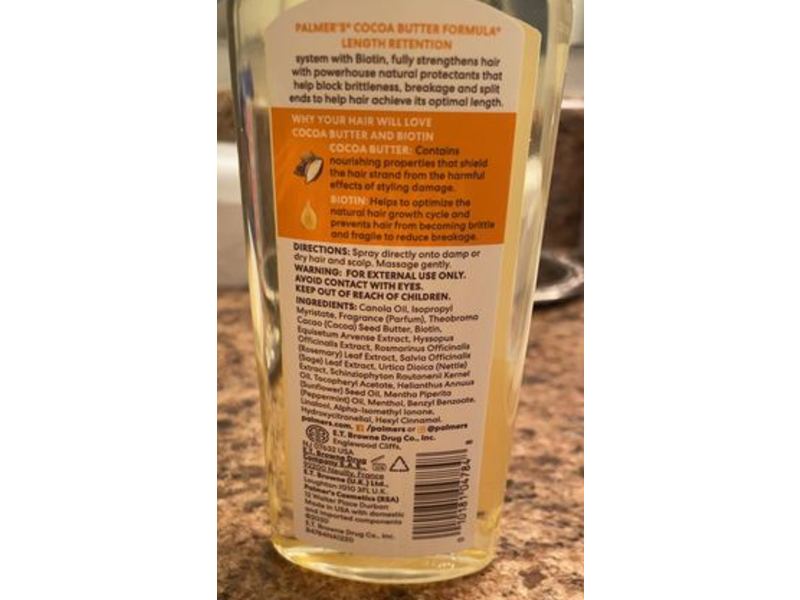 Palmer's Cocoa Butter Formula Length Retention, Hair + Scalp Oil, 5.1 fl oz/150 mL