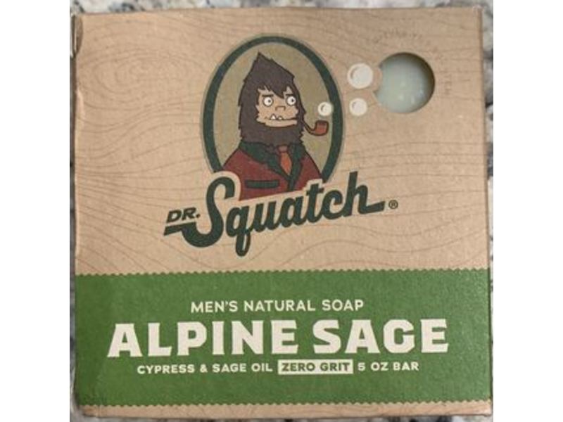 Dr. Squatch Men's Natural Alpine Sage Soap, Cypress & Sage Oils, 5 oz