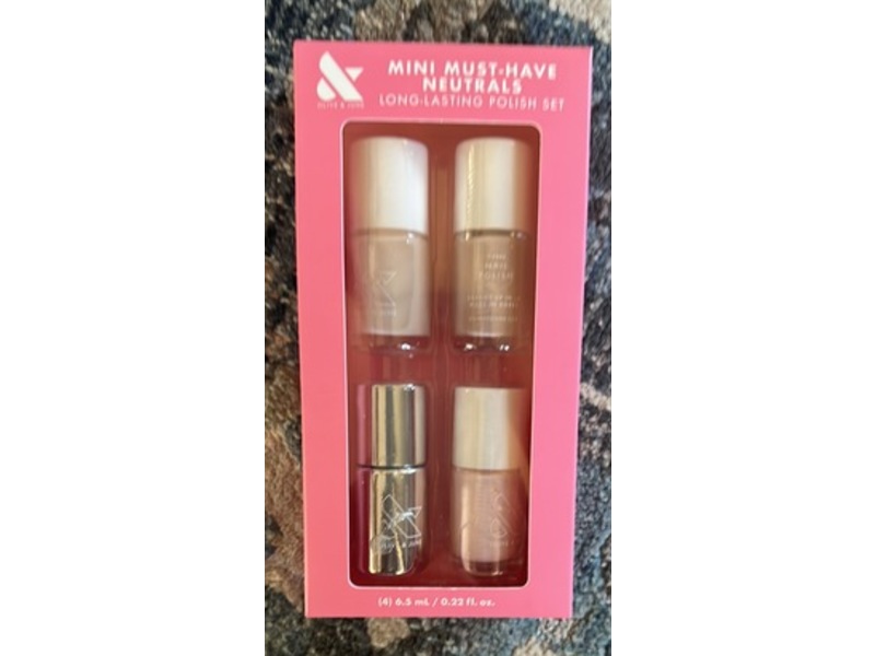 Olive & June Mini Must-Have Neutrals Nail Polish Set, 0.22 fl oz/6.5 mL, 4 Count