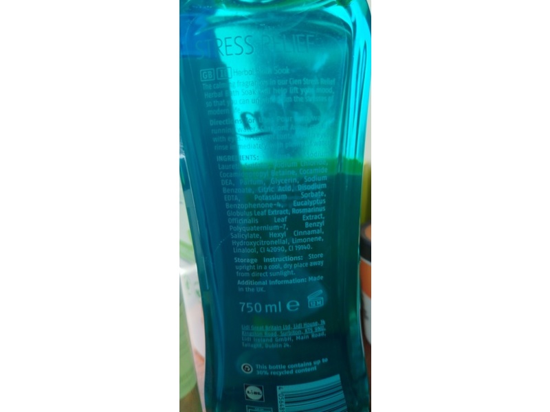 Cien Stress Relief Herbal Bath Soak, Rosemary & Eucalyptus, 750 mL