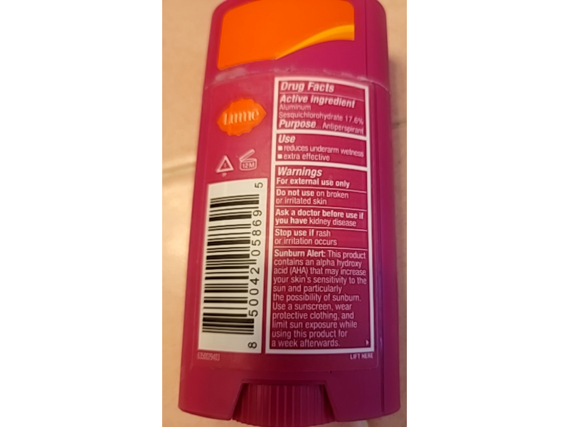Lume Whole Body Deodorant Plus Sweat Control, Clean Tangerine, 2.6 oz/75 g