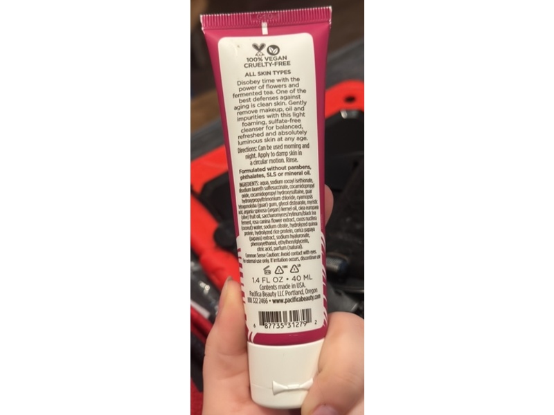 Pacifica Flower Powered Face Wash, Rose Kombucha, 1.4 fl oz/40 mL