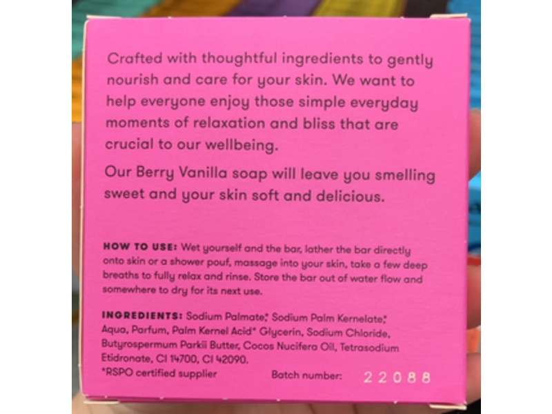 Anihana Feel Good Soap, Berry Vanilla, 4.2 oz/120 g