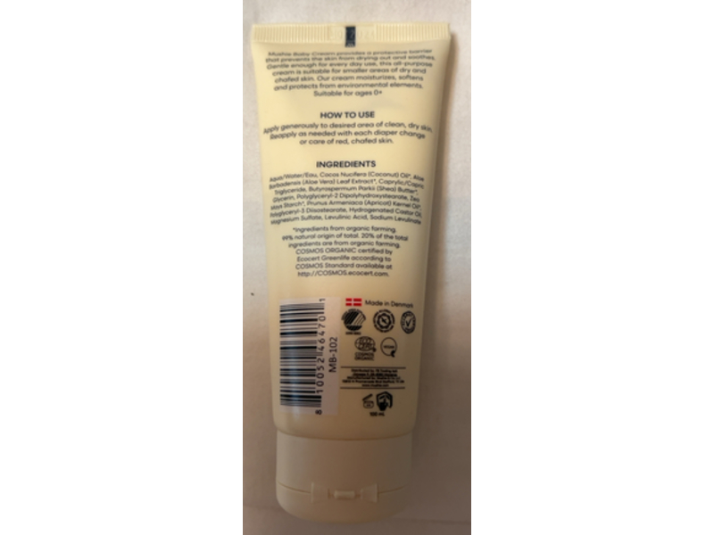 Mushie Baby Cream, 3.38 fl oz/100 mL