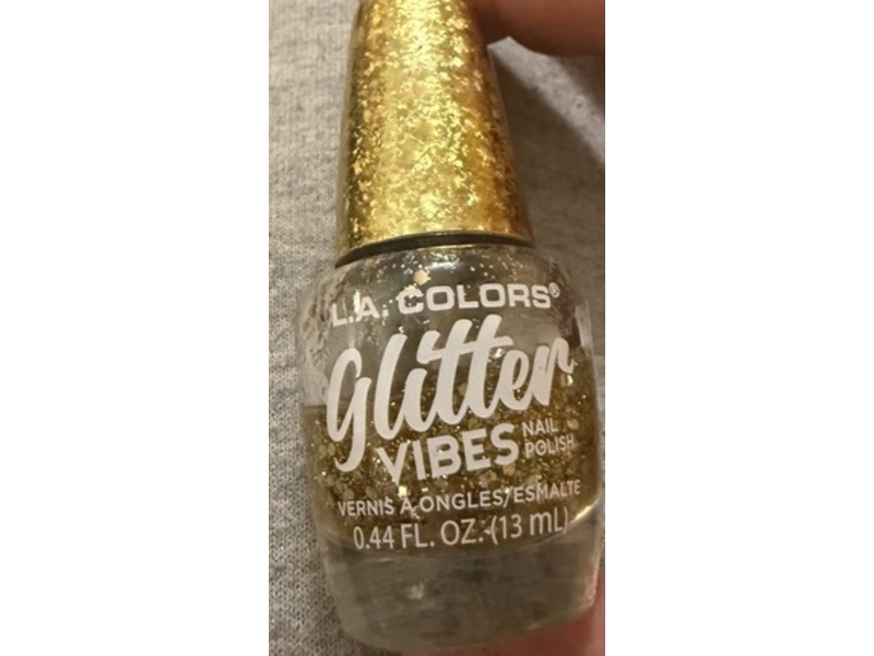 L.A. Colors Glitter Vibes Nail Polish, Golden Glow, 0.44 fl oz/13 mL