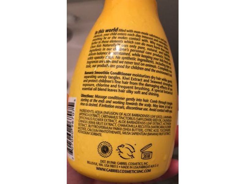 Clean Kids Naturally Conditioner, Banana Smoothie, 16 fl oz/480 mL