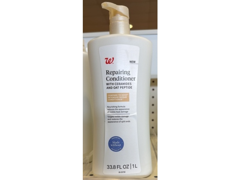 Walgreens Repairing Conditioner, Ceramides & Oat Peptide, 33.8 fl oz/1 L