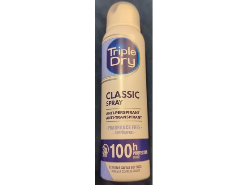 Triple Dry Classic Spray Anti-Perspirant, Fragrance Free, 150 mL