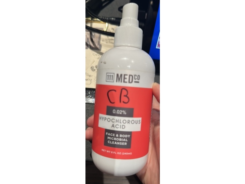 111 Med Co Face & Body Microbial Cleanser, Hypochlorous Acid, 8 fl oz/240 mL