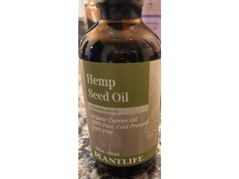Plantlife Carrier Oil, Hemp Seed Oil, 4 fl oz/120 mL