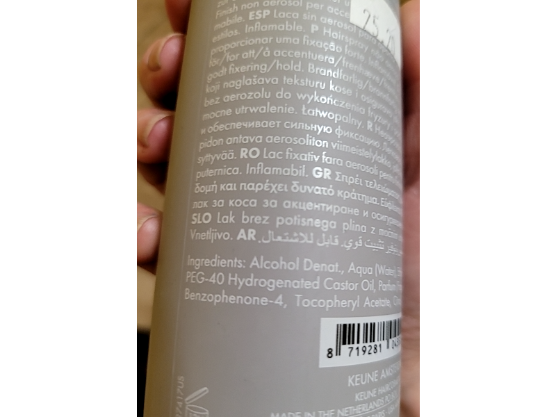 Keune Style Fix Finish Liquid Hairspray, 6.8 fl oz/200 mL