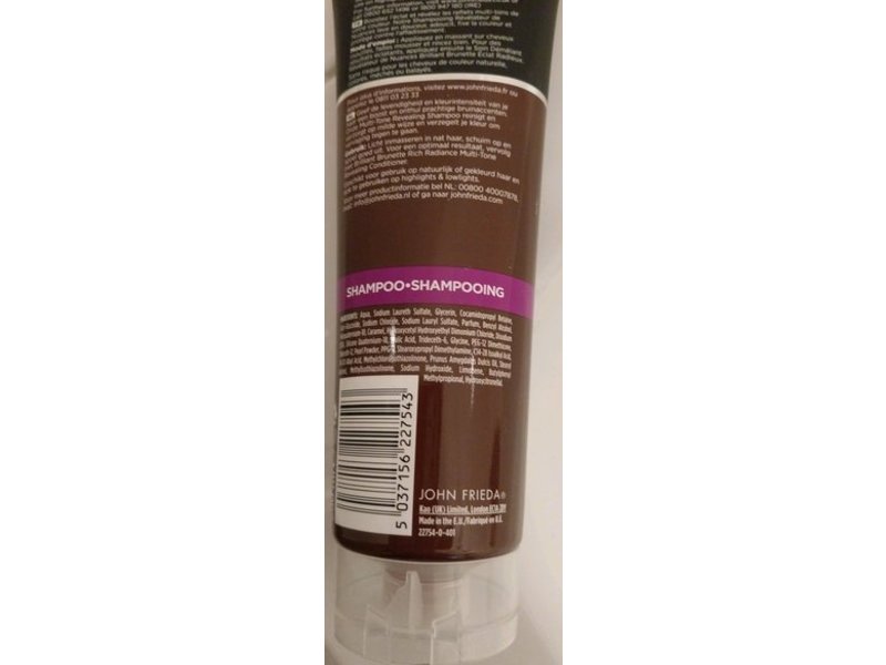 John Frieda Brilliant Brunette Shampoo, Rich Radiance, 250 mL