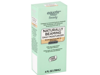 Equate Beauty Naturally Beaming Daily Sunscreen Moisturizer, SPF 15, 4 fl oz/118 mL
