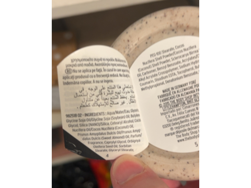 The Body Shop Exfoliating Cream Body Scrub, Coconut, 8.5 oz / 242 g