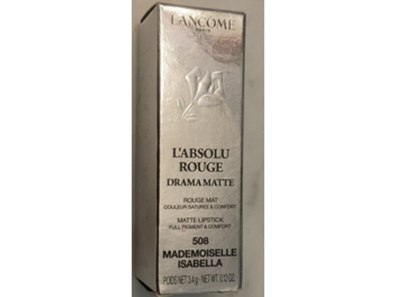 Lancôme L'Absolu Rouge Drama Matte Lipstick,508 Mademoiselle Isabella, 0.12 oz/3.4 g