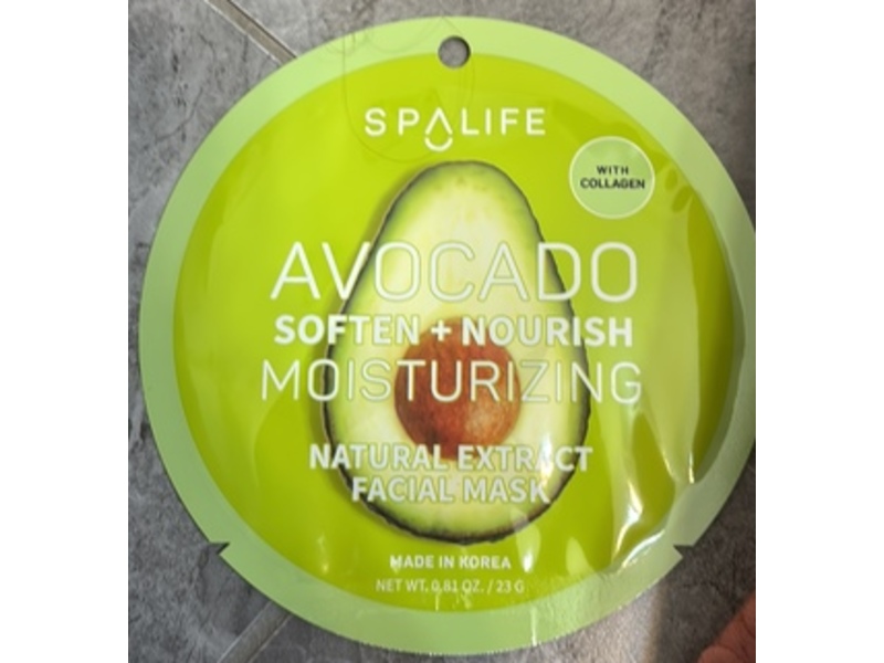 Spalife Soften+Nourish Moisturizing Facial Mask, Avocado, 0 81 oz/2.3 g