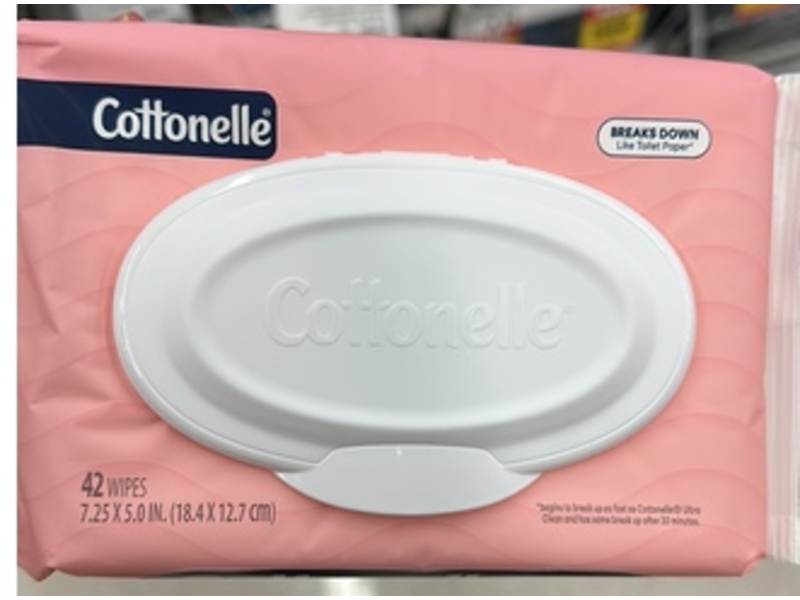 Cottonelle Flushable Wipes, Fragrance Free, Pack Of 42, 8 Packs