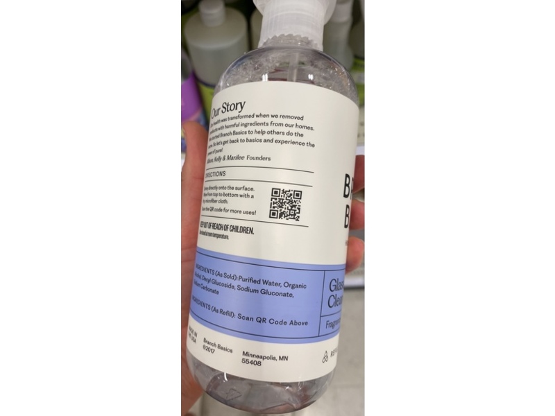 Branch Basics Glass Cleaner, Fragrance Free, 16 fl oz/473 mL