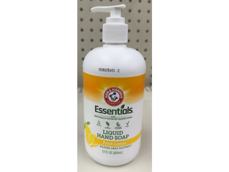 Arm & Hammer Essentials Liquid Hand Soap, Fresh Lemon, 12 fl oz/355 mL